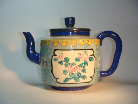 清中期加彩紫砂壺「元章」